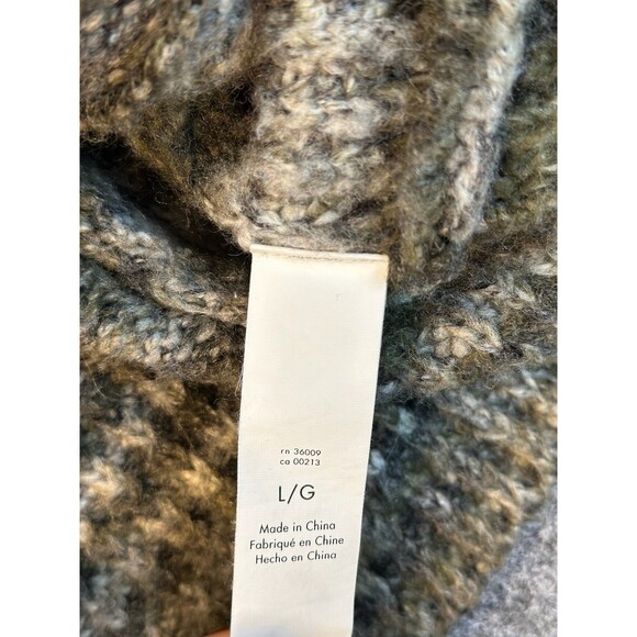 Calvin Klein Hooded Knit Cardigan WMNS M Multicolor Grunge Goblincore Cozy Green - Picture 6 of 9